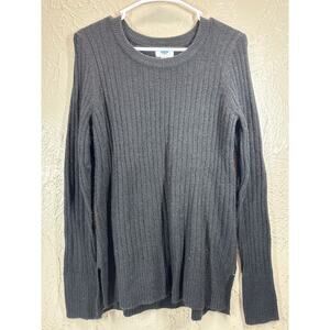 Old Navy Black Pullover Round Neck Ribbed‎ Knit Sweater Size Small